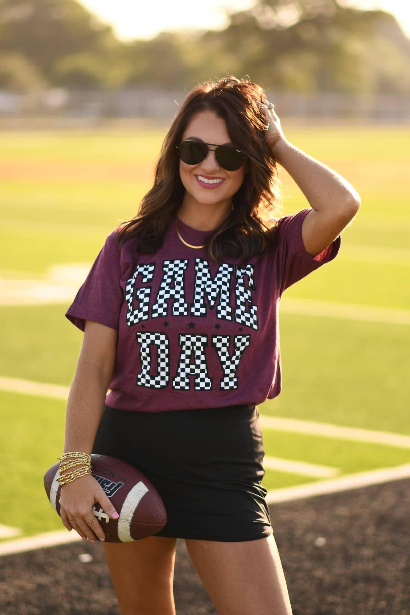Game Day Checkered Maroon