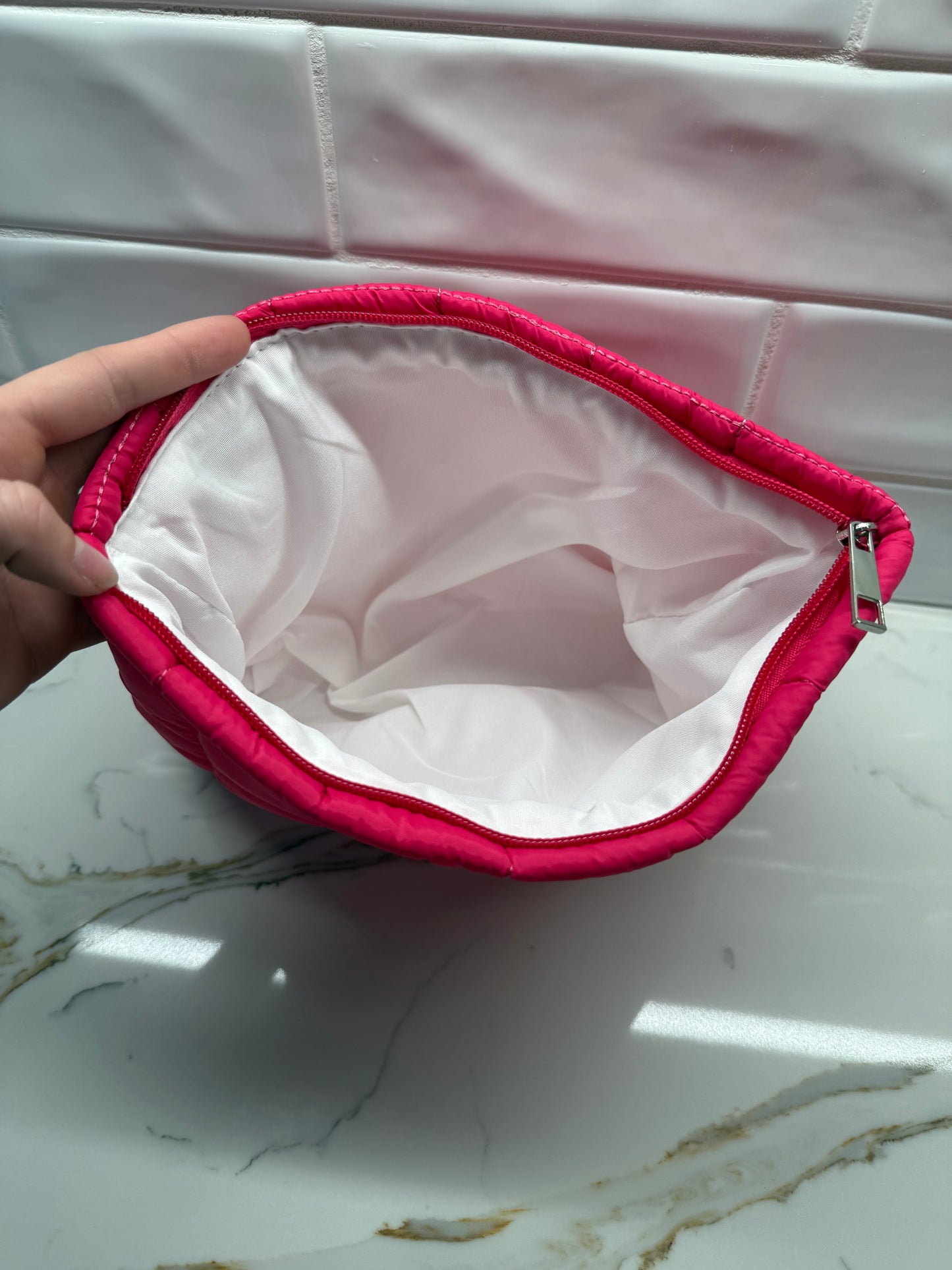 Quilted Puff Makeup Pouch