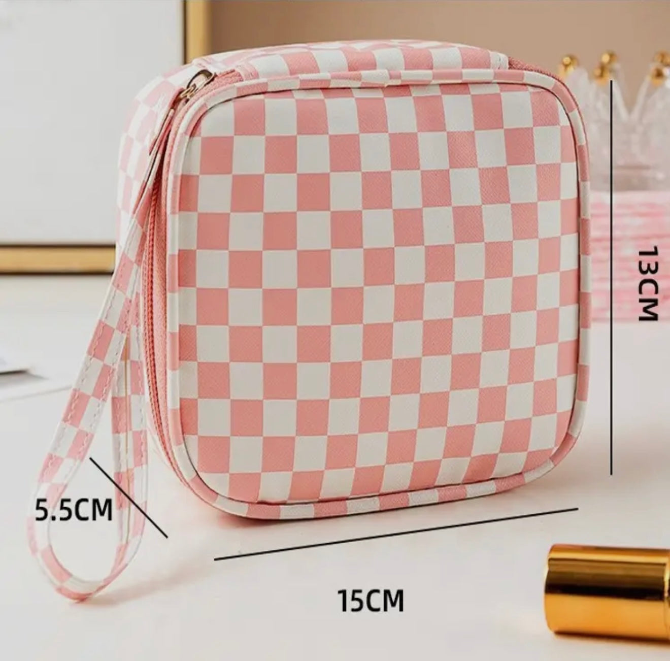 Checkered Cosmetic Case
