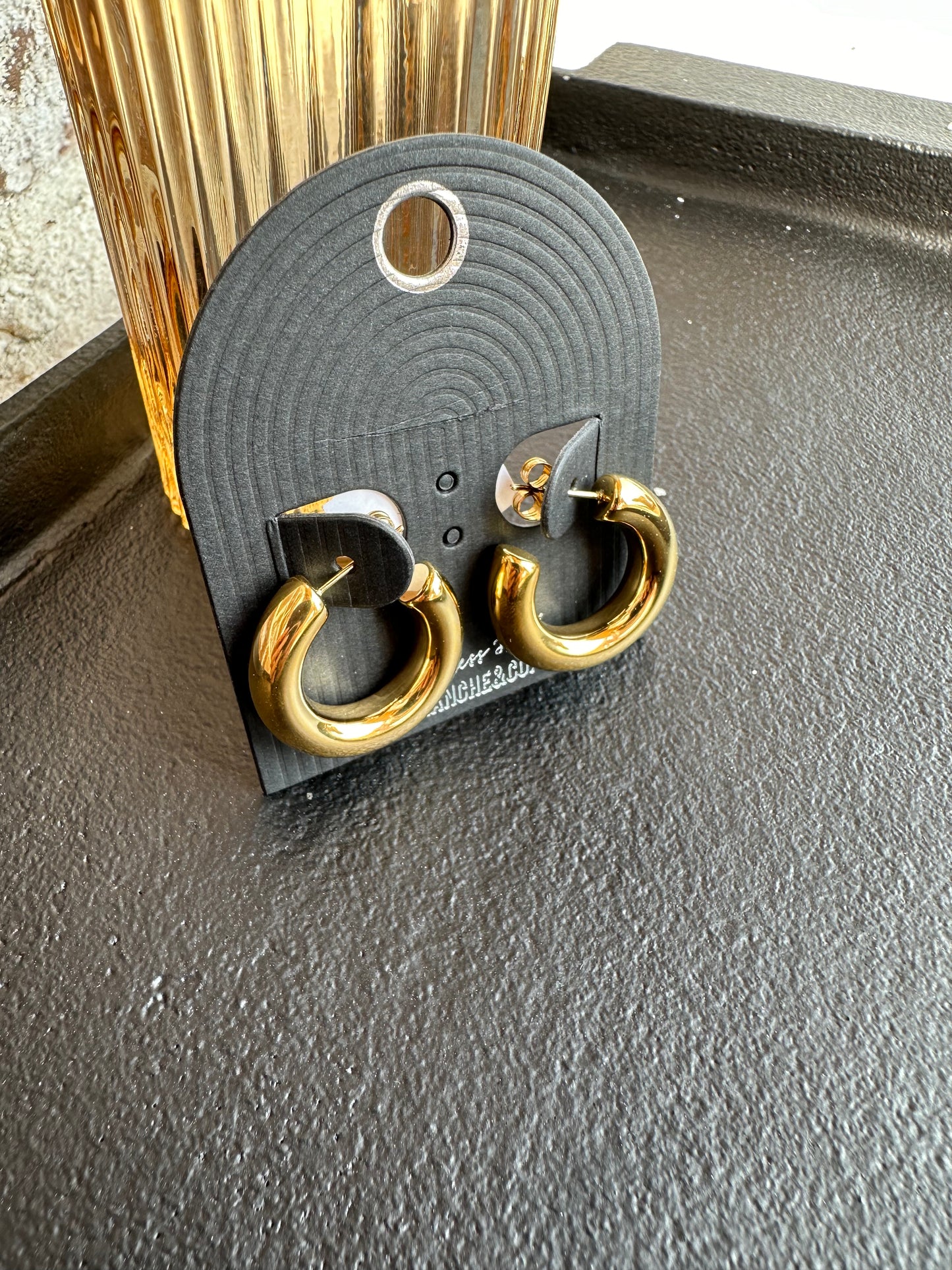 Gold Stud Hoops