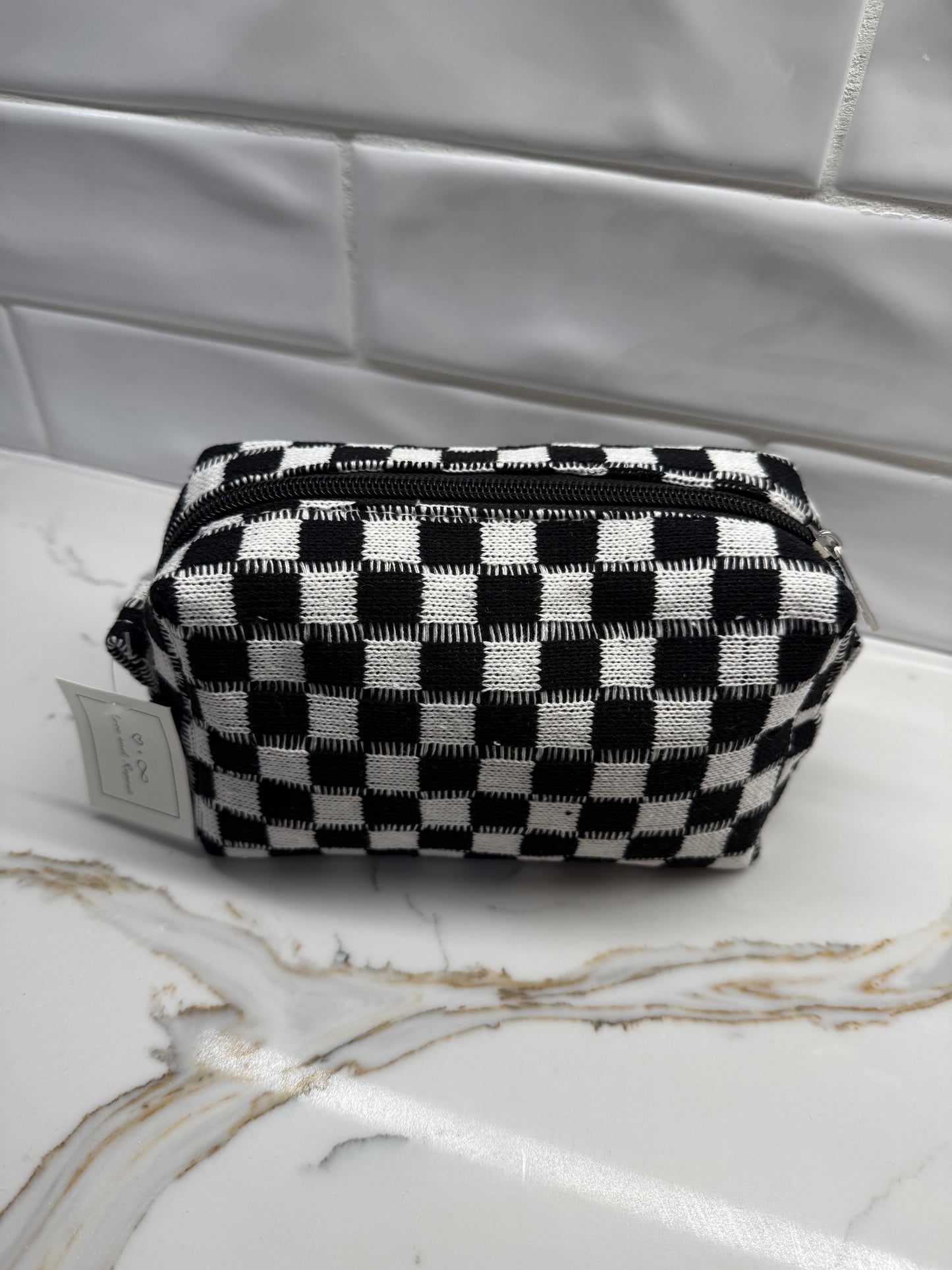 Checkered Cosmetic Pouch