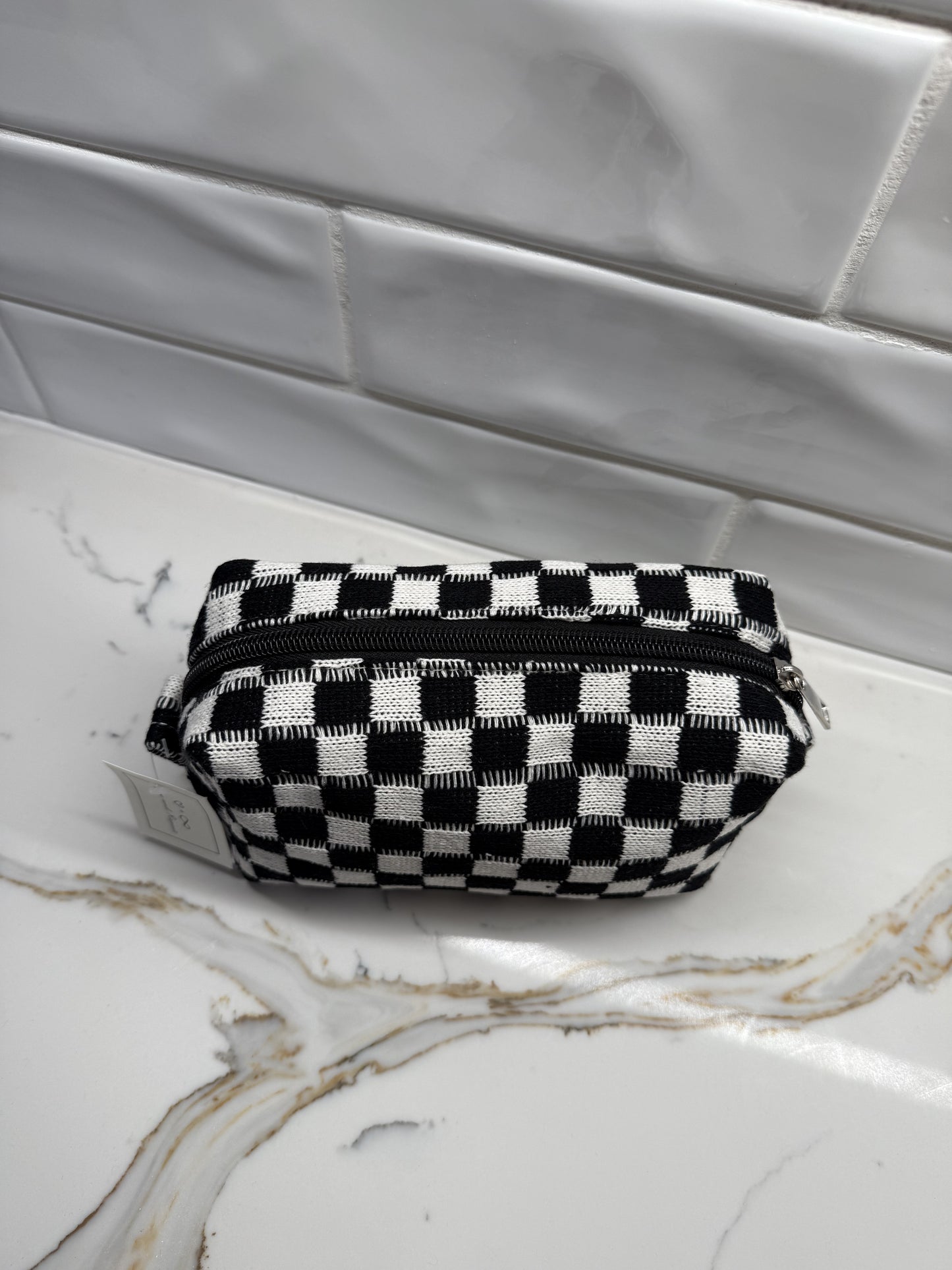 Checkered Cosmetic Pouch