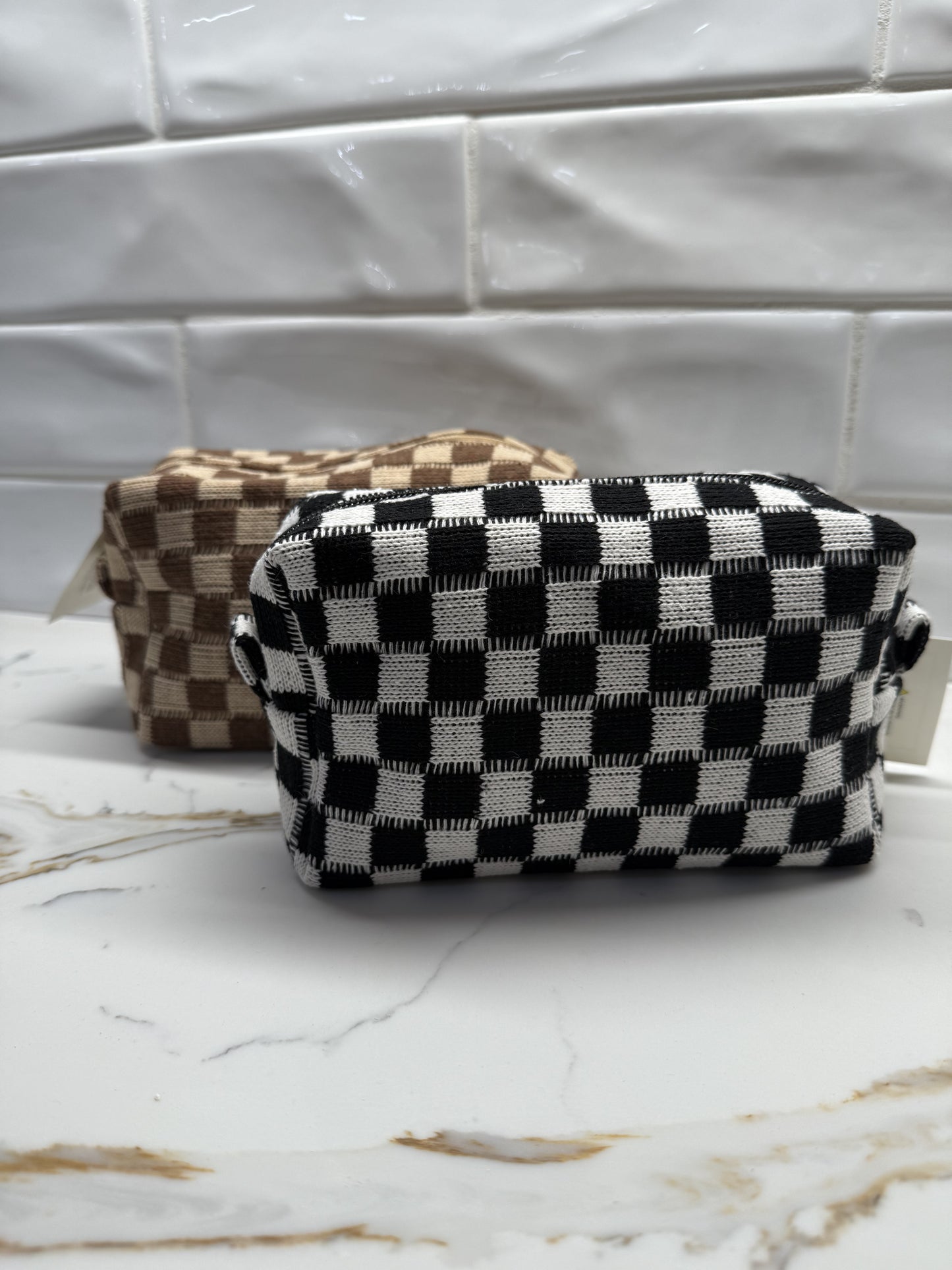 Checkered Cosmetic Pouch