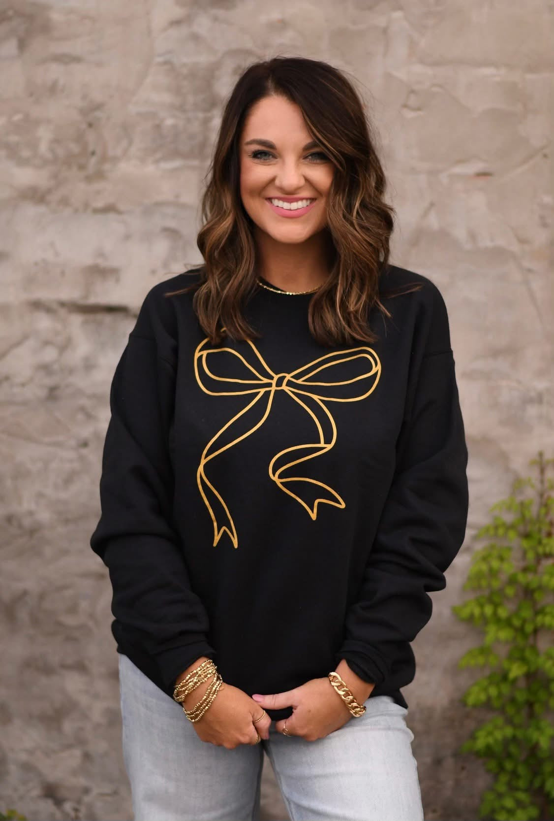 Gold Bow Sweatshirt