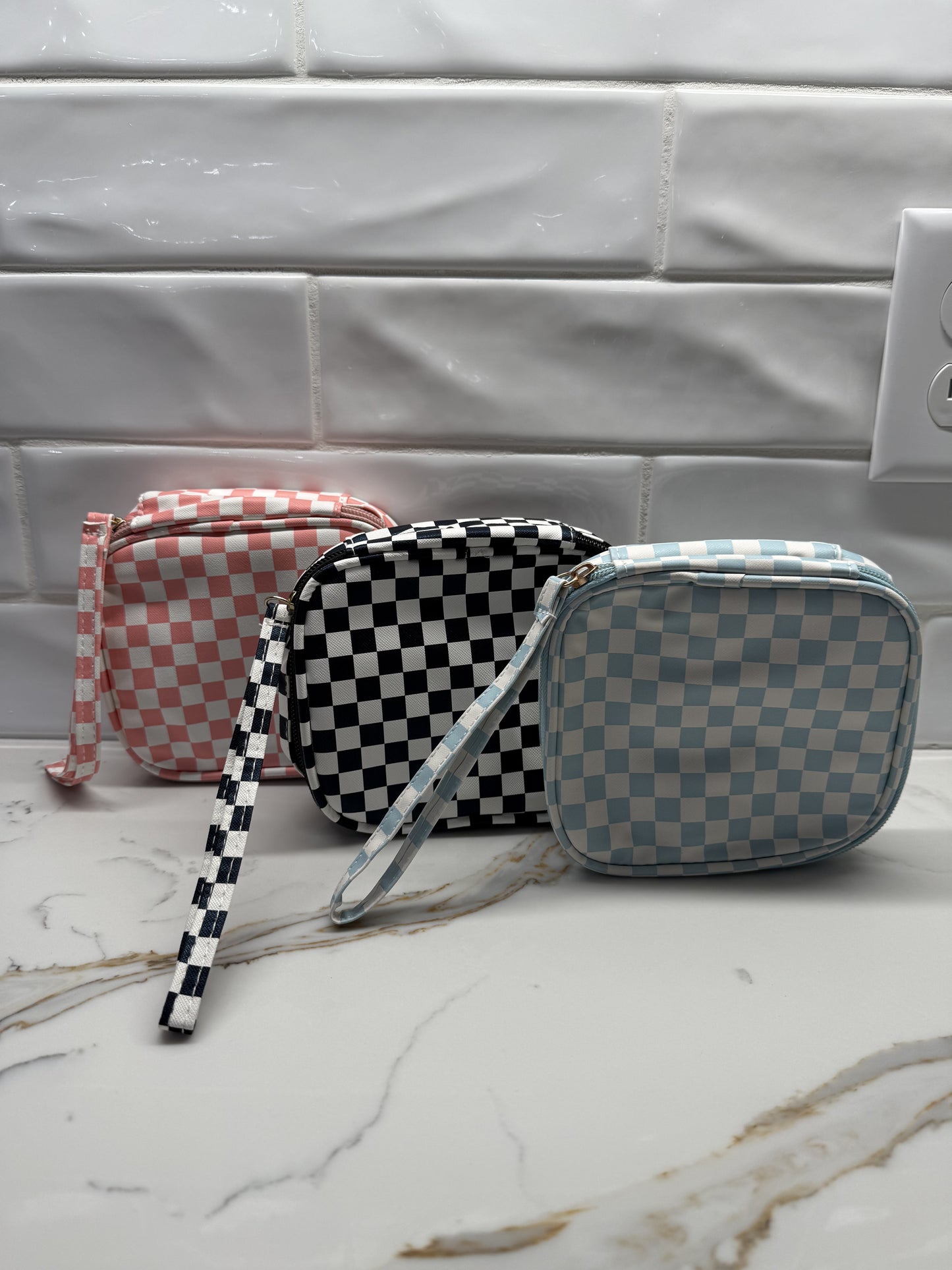 Checkered Cosmetic Case