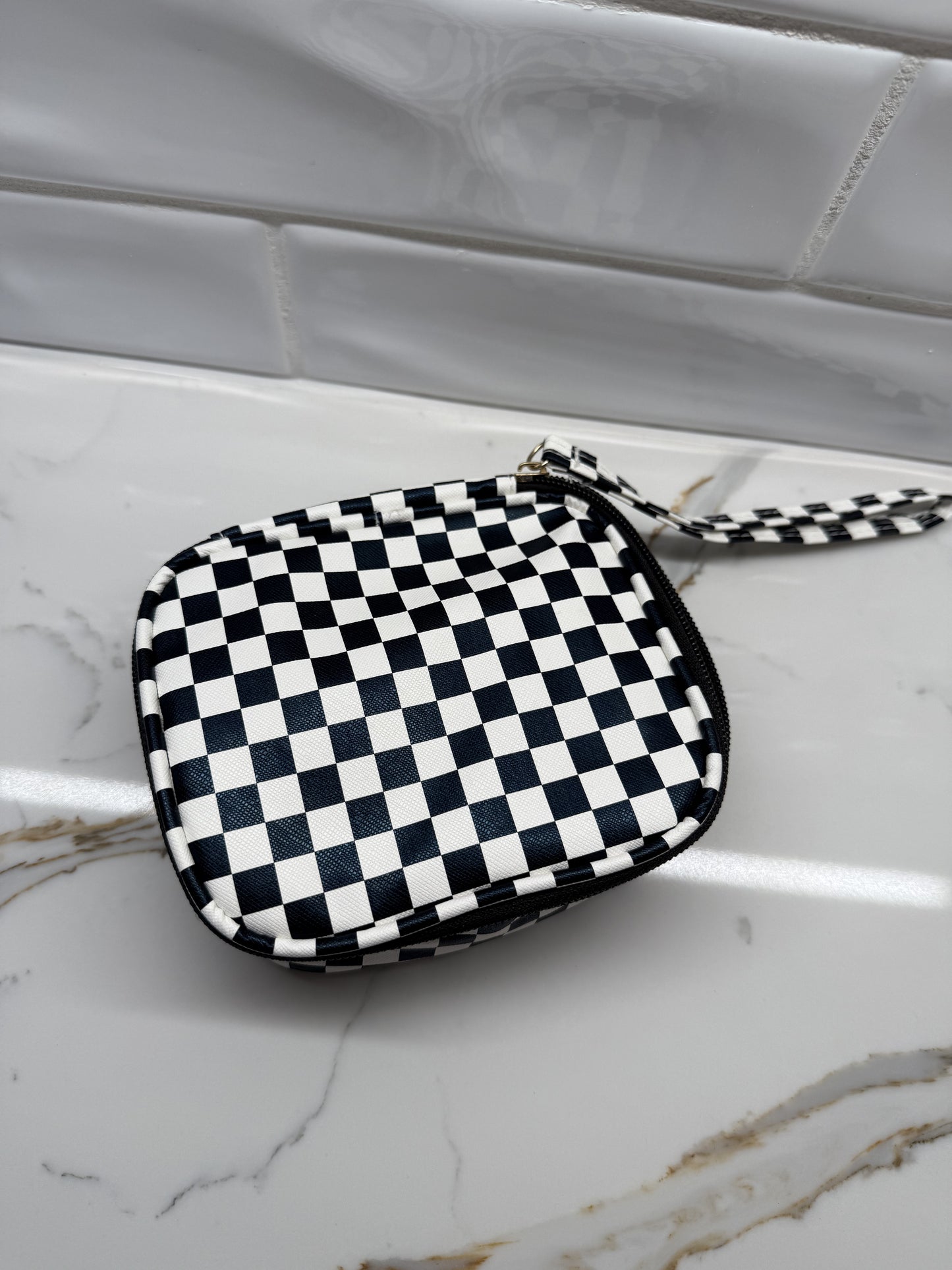 Checkered Cosmetic Case