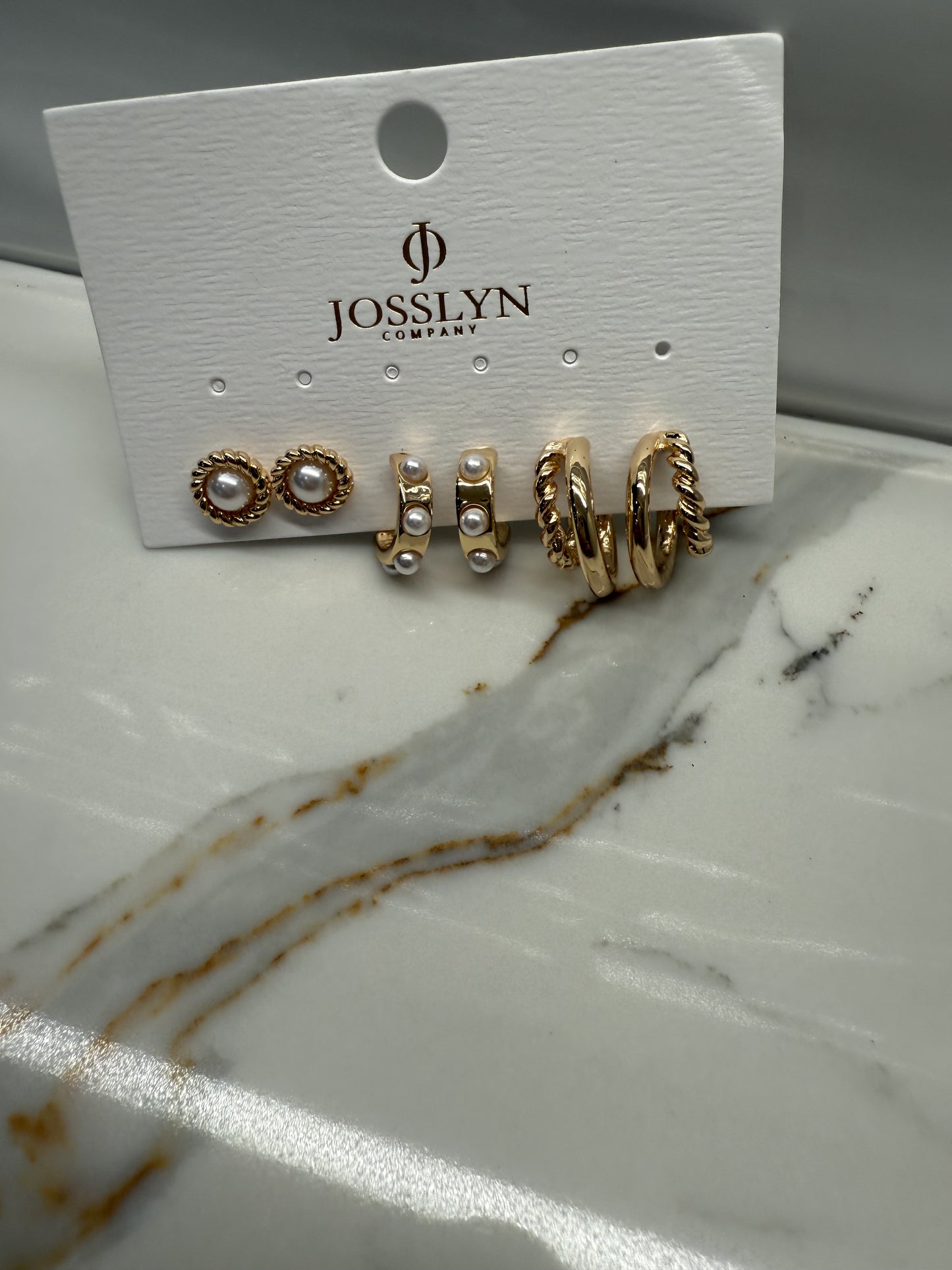 3 Pack Gold Hoop Earrings