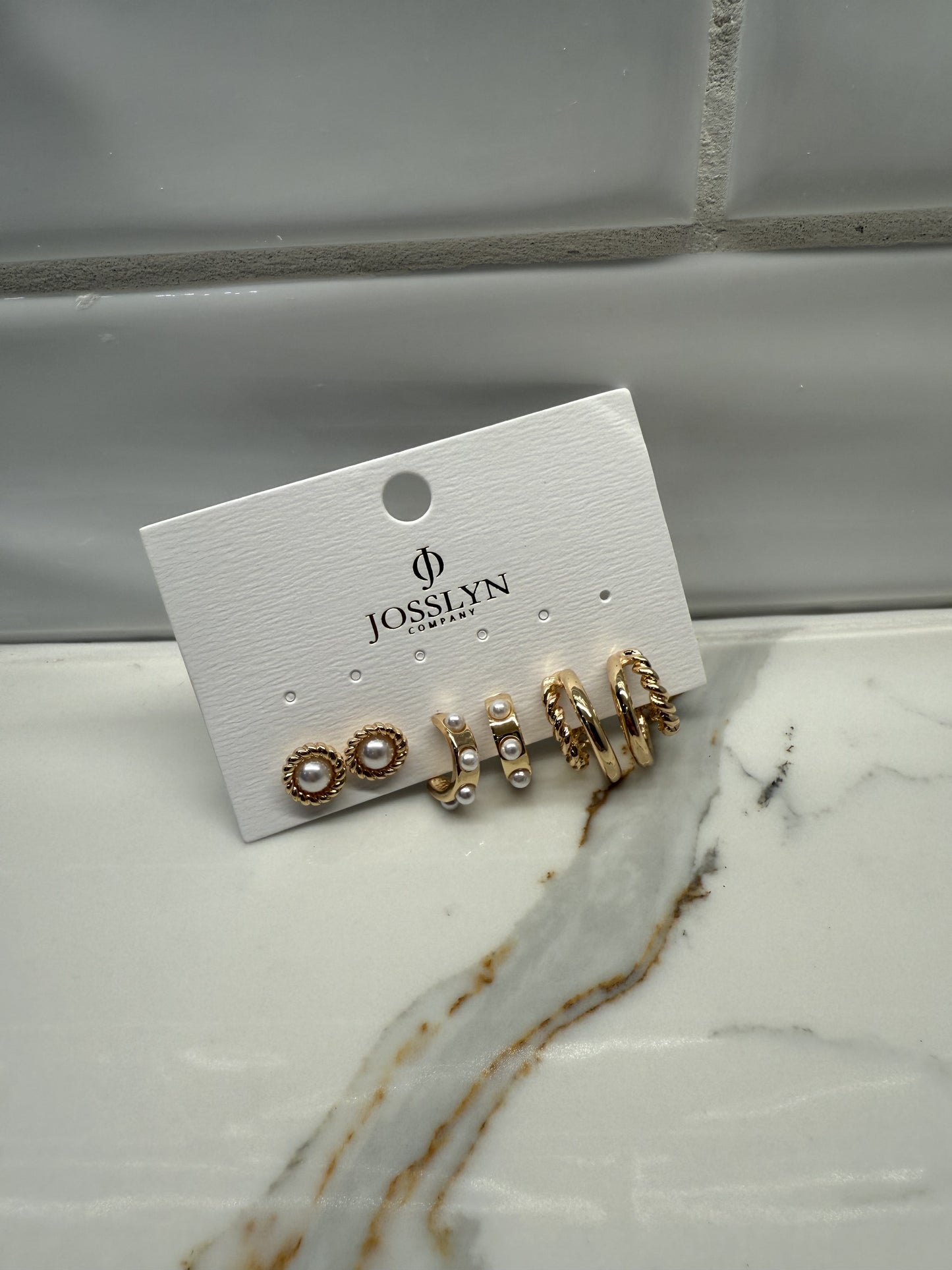 3 Pack Gold Hoop Earrings
