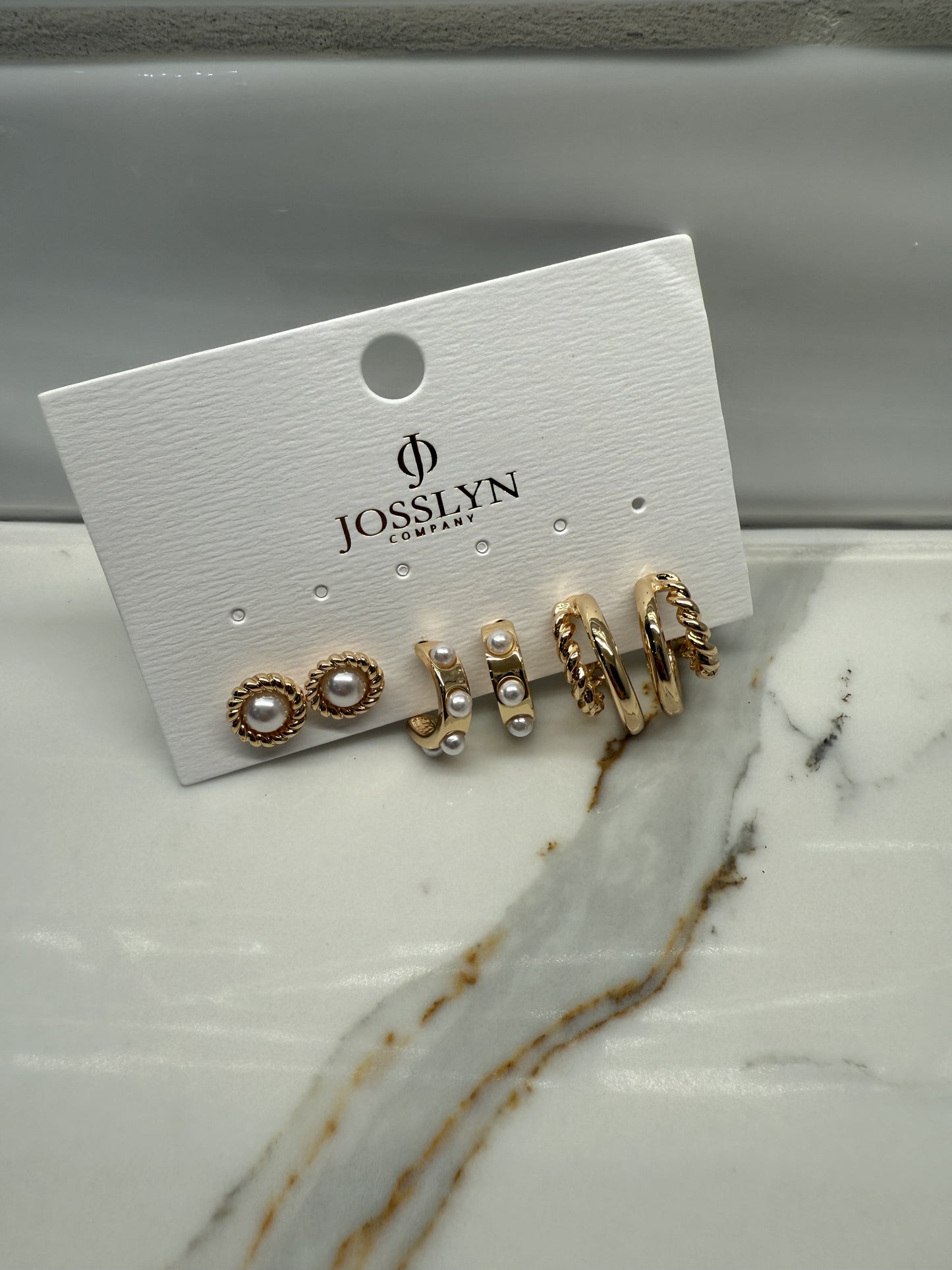 3 Pack Gold Hoop Earrings