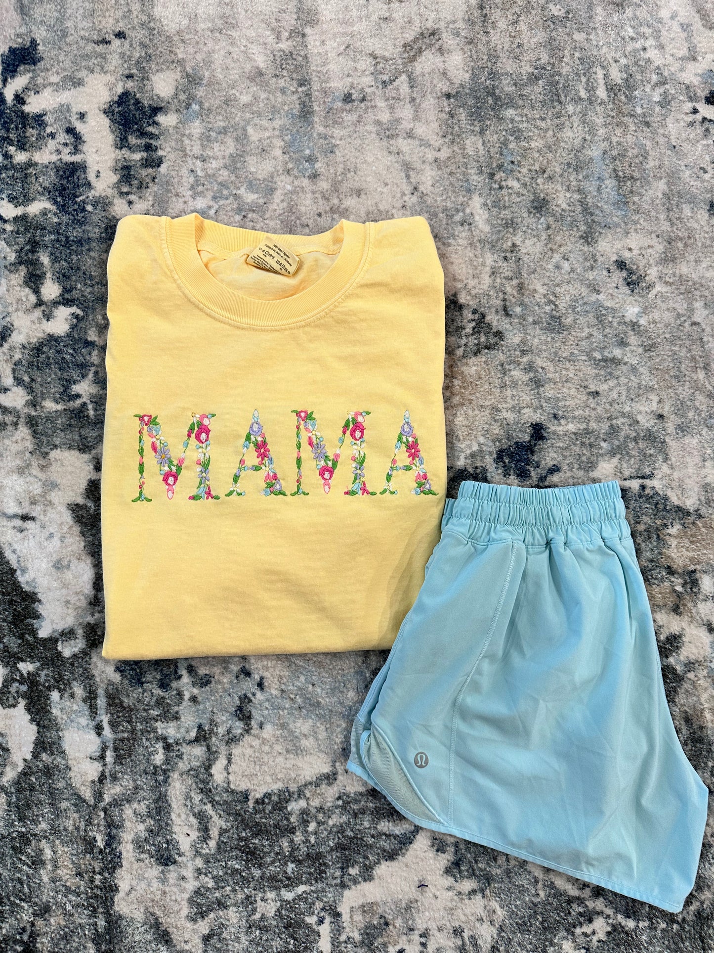 Mama Floral Embroidery Tee