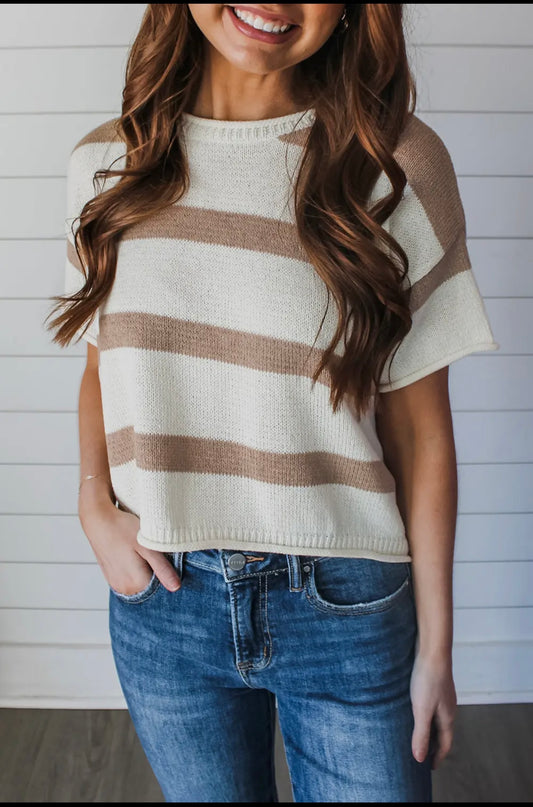 Khaki Striped Sweater