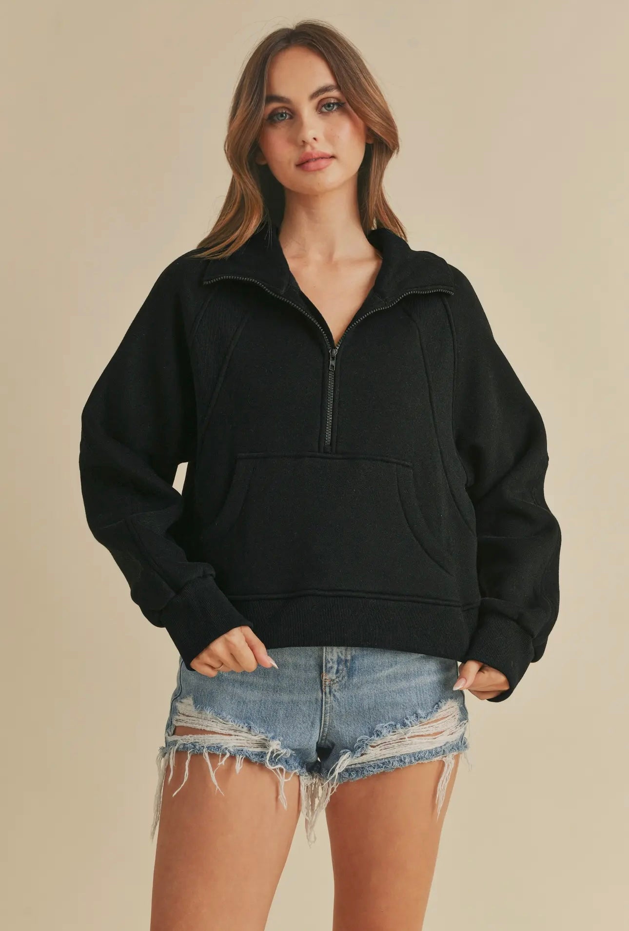 Black Quarter Zip Scuba DUPE