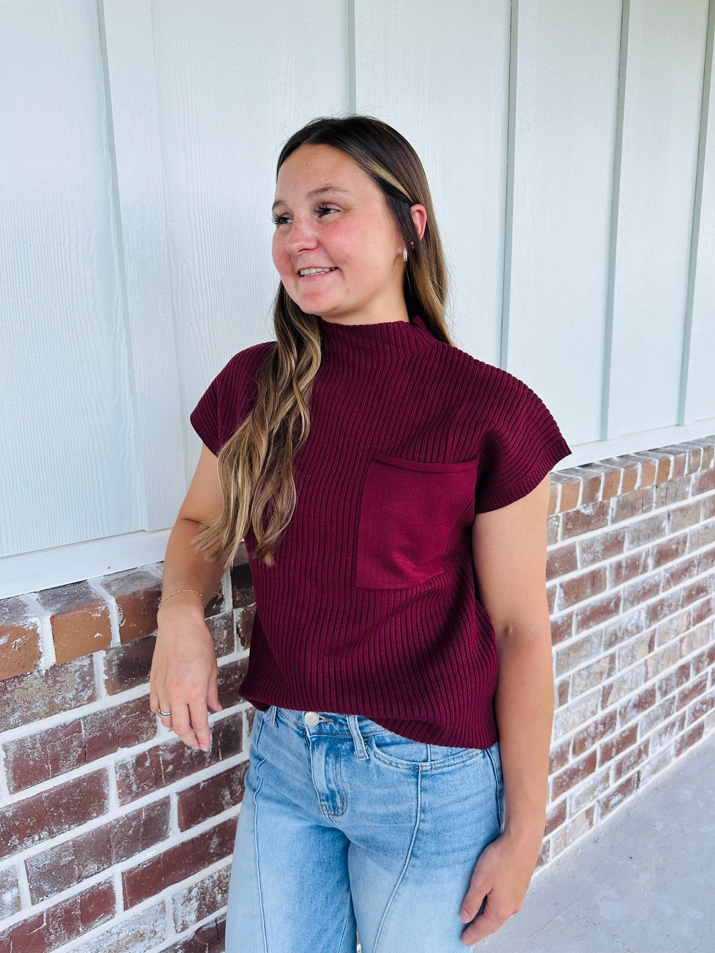 Mineral Red Ribbed Sweater