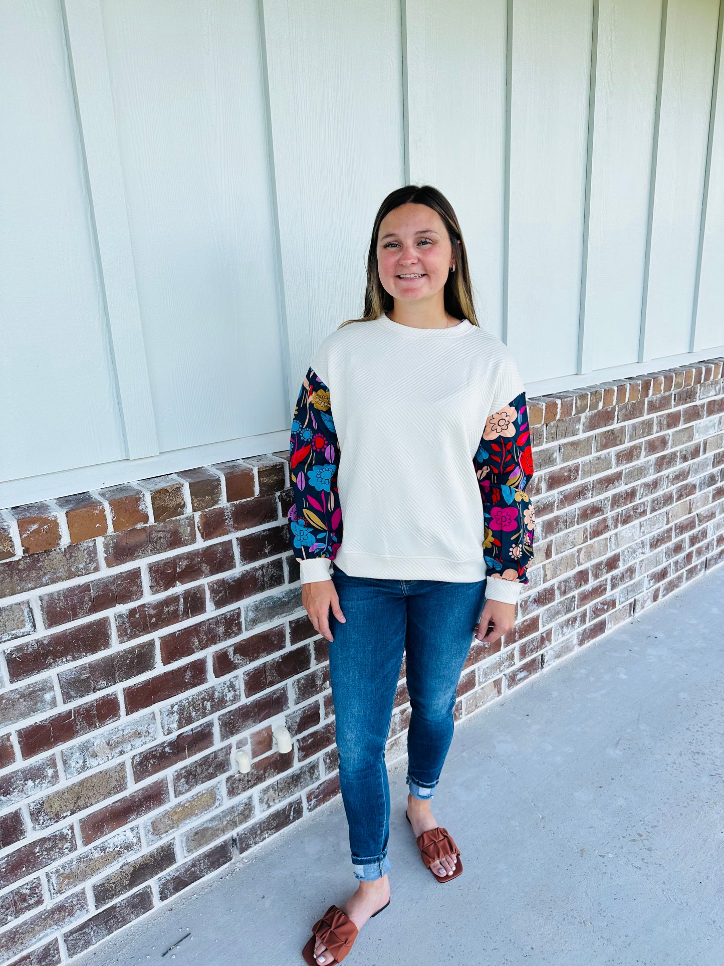 Floral Color block Long sleeve