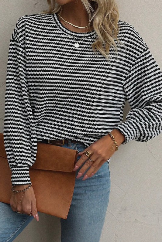 Black Striped Long Sleeve Shirt