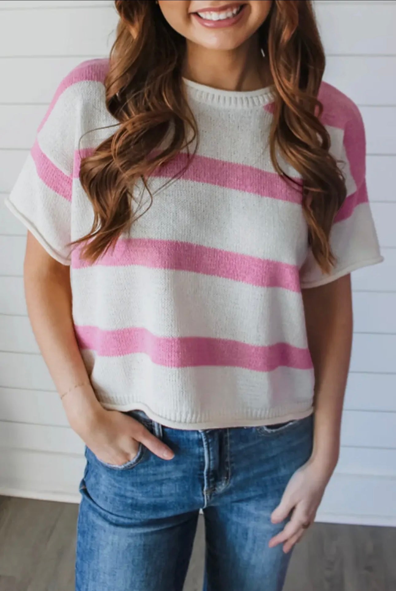 Pink Striped Sweater