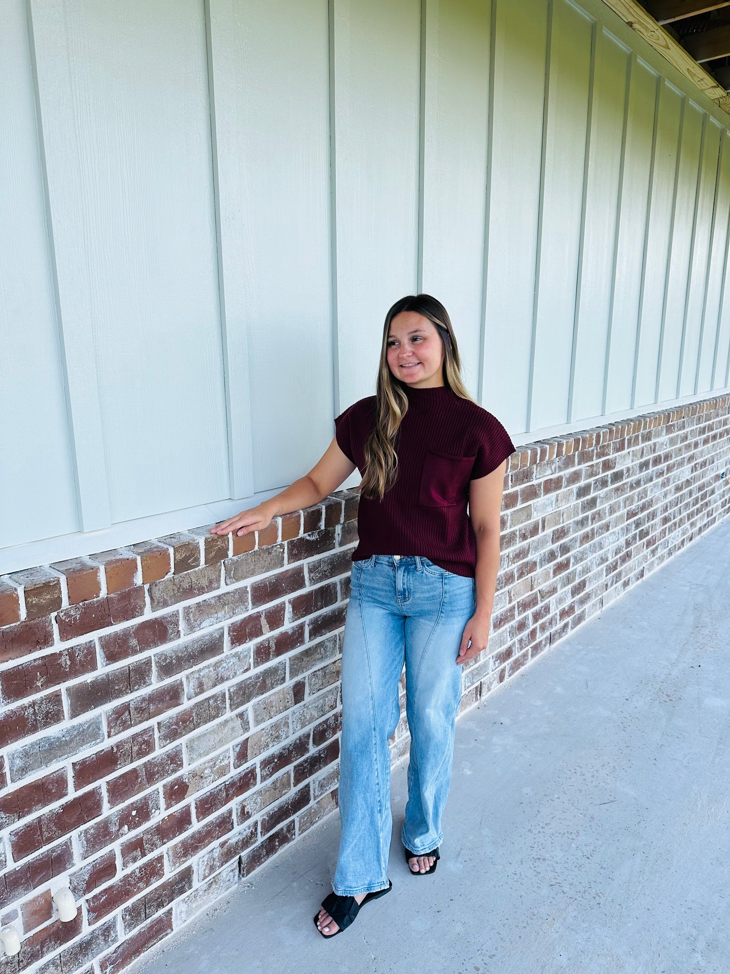 Mineral Red Ribbed Sweater